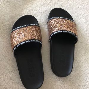 glittery PINK slides